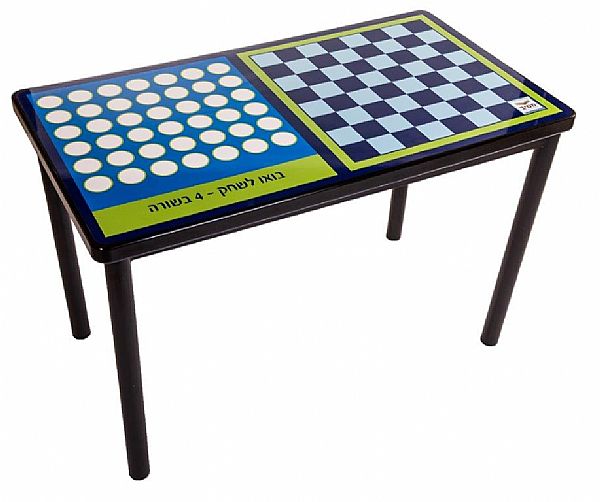 שולחן משחק כפול דמקה+ ארבע בשורה 110/60